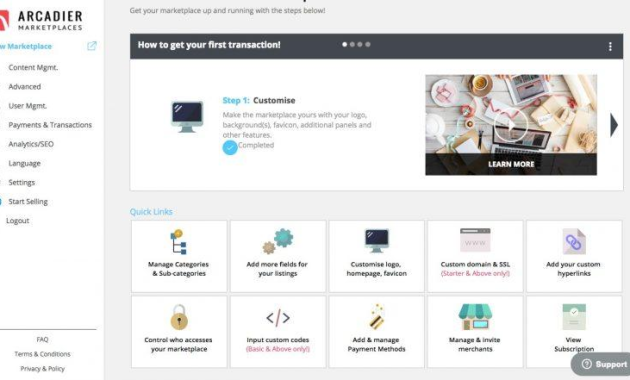 Create your marketplace website with Arcadier